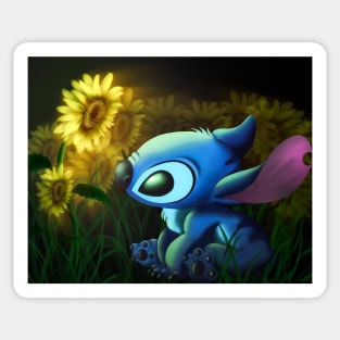 stitch sunflower garden Sticker